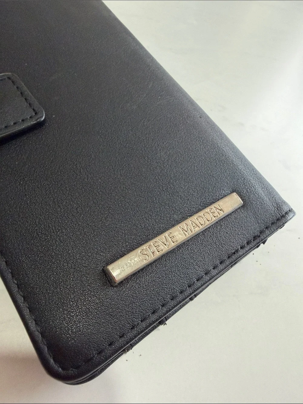 Steve Madden Black Crossbody Phone Holster with Snap Pocket